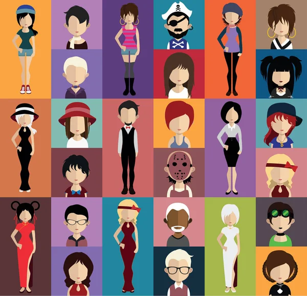 Ensemble de différents avatars — Image vectorielle