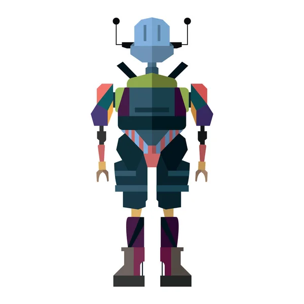 Ícone de personagem robô com corpo inteiro —  Vetores de Stock