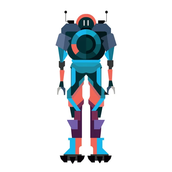 Robot karakter ikon-a teljes test — Stock Vector