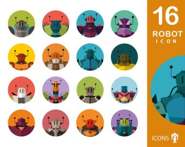 robot siluetleri kümesi