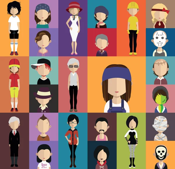 Set van verschillende gebruiker avatars — Stockvector