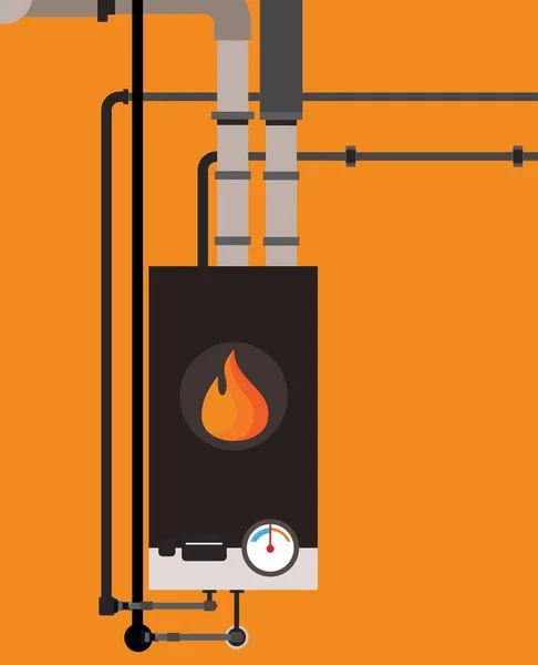 Chaudière à gaz en chalet — Image vectorielle