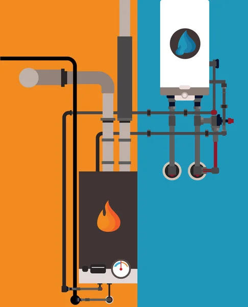 Chauffage central au gaz — Image vectorielle