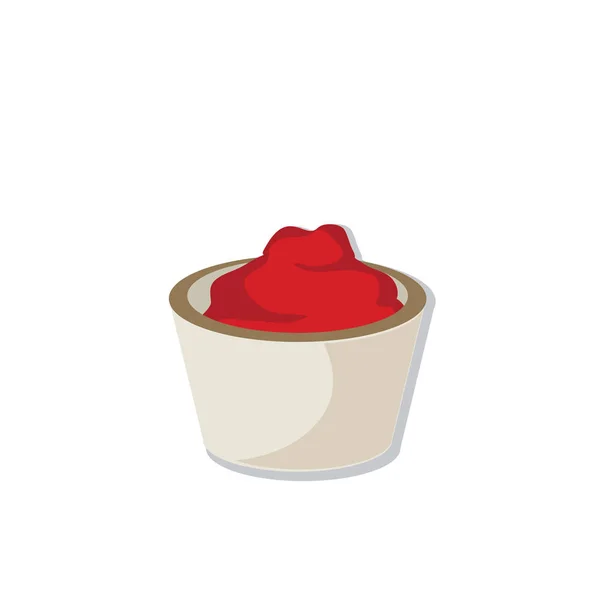 Délicieux ketchup dans un bol — Image vectorielle