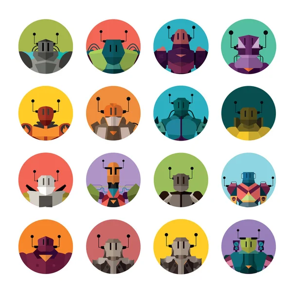 Set robot silhouetten — Stockvector