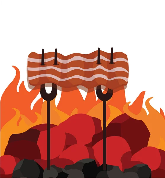 Grill grill Party zaproszenie karty — Wektor stockowy