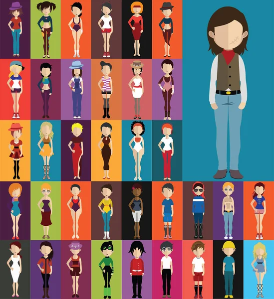 Set of human avatars — Stock Vector