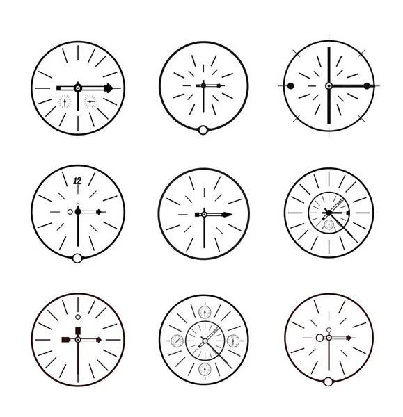 Dial clocks on white — Stock Vector