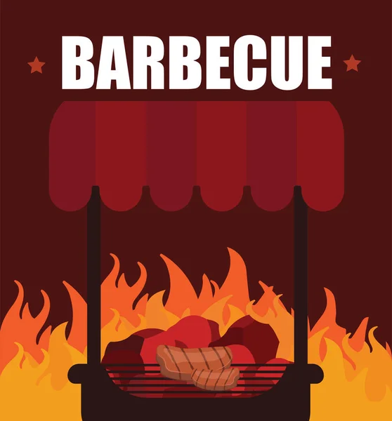 Barbacoa Barbacoa Tarjeta de invitación para fiestas — Vector de stock