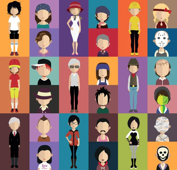 Conjunto de diferentes avatares de usuario — Vector de stock