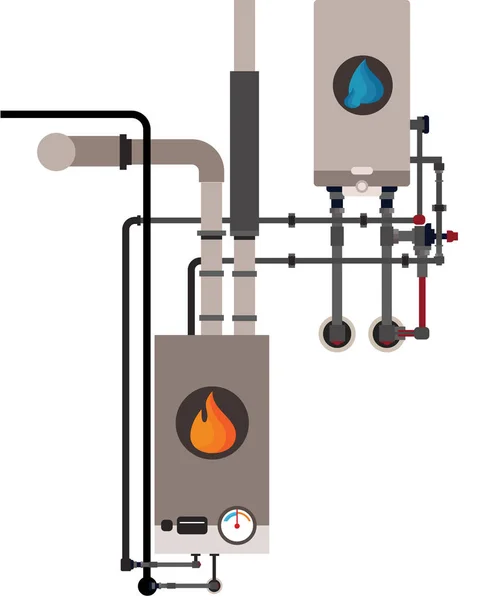 Κεντρική θέρμανση με φυσικό αέριο — Διανυσματικό Αρχείο