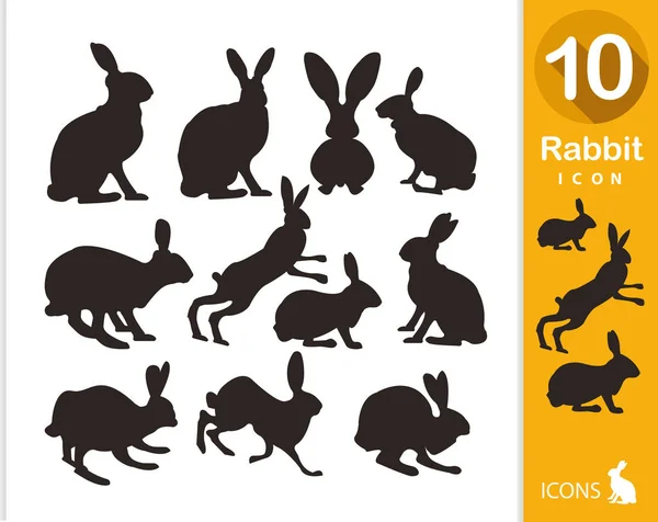 Set of grey rabbits — Stock Vector