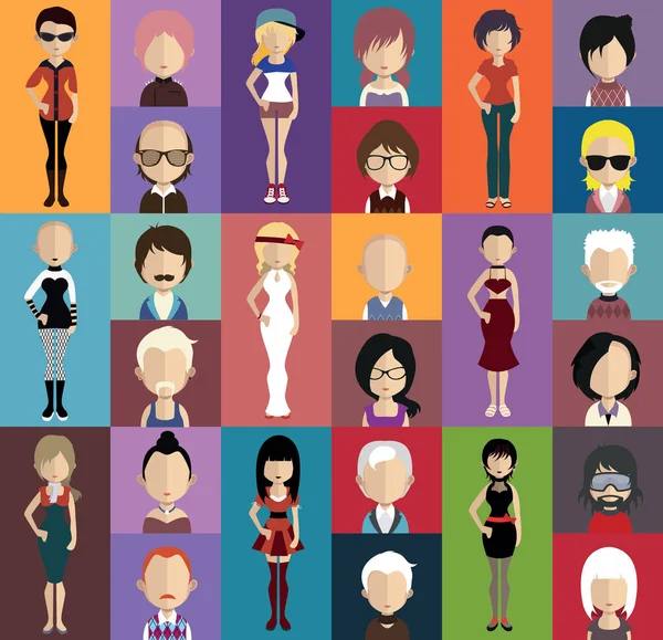 Set van verschillende gebruiker avatars — Stockvector