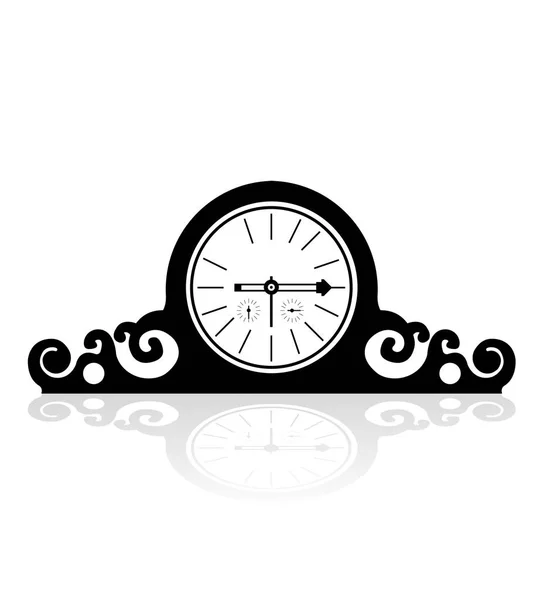 Horloge rétro avec ombre — Image vectorielle