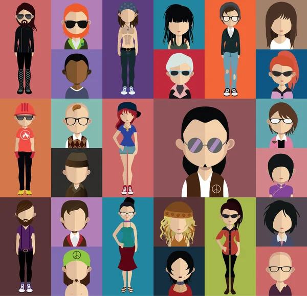 Set van verschillende gebruiker avatars — Stockvector