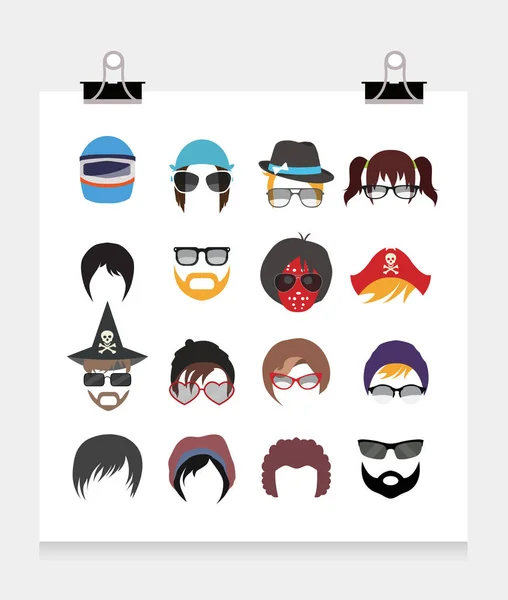 Hat and sunglasses icons — Stock Vector