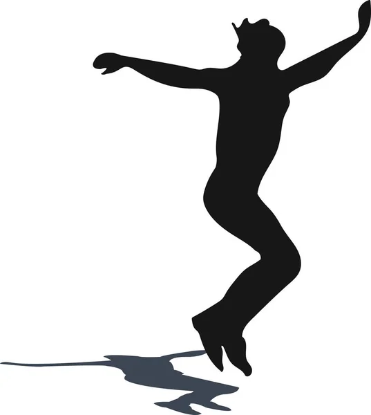Springender Mann mit Schatten — Stockvektor