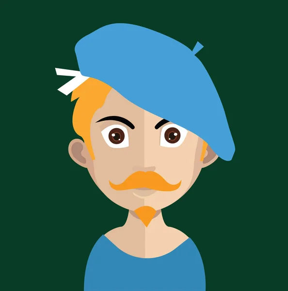 Mannelijke gebruiker avatar pictogram — Stockvector