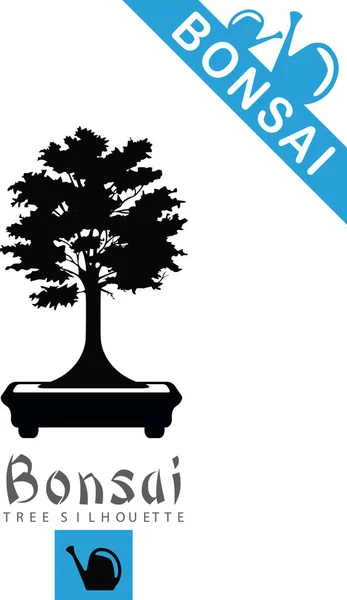 Bonsai ağacı silüeti — Stok Vektör