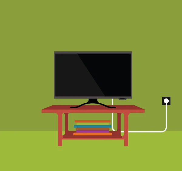 Masada büyük modern televizyon — Stok Vektör
