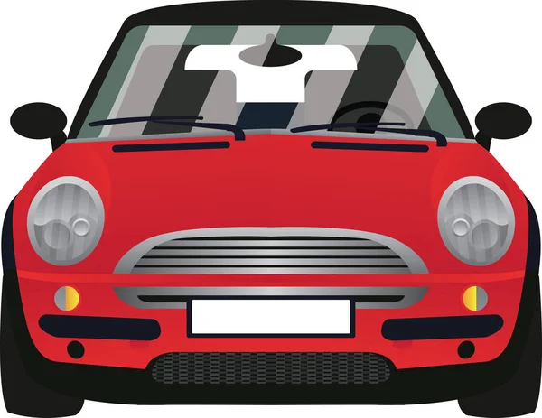 Rotes Cartoon-Auto auf weißem Grund — Stockvektor