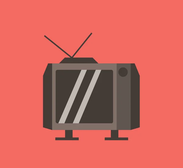 Retro tv com antenas — Vetor de Stock