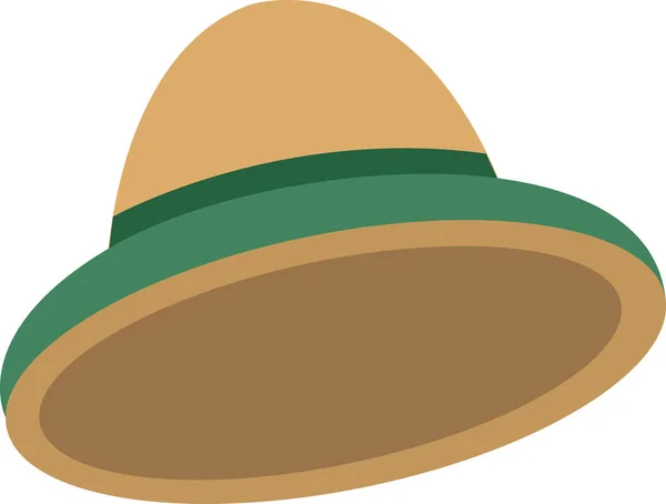 Sombrero marrón sobre blanco — Vector de stock