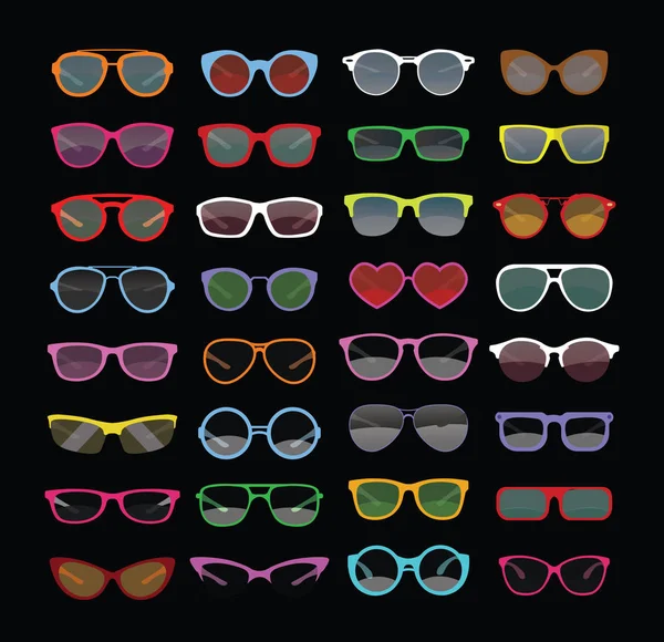 Conjunto de óculos de sol modernos — Vetor de Stock