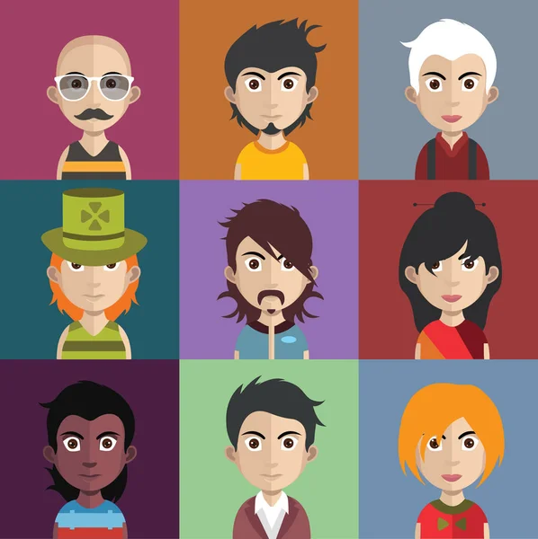 erkek ve kadın avatarları kümesi