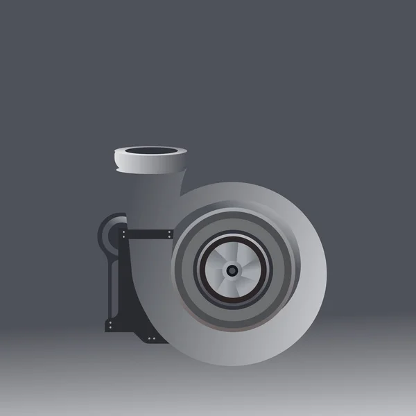 Icona del ventilatore centrifugo grigio — Vettoriale Stock