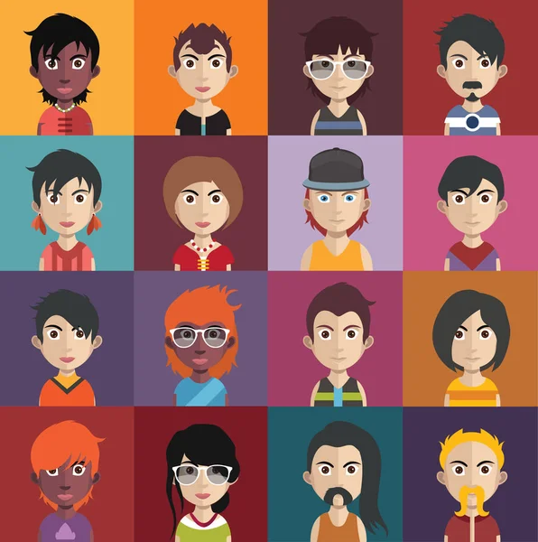 erkek ve kadın avatarları kümesi