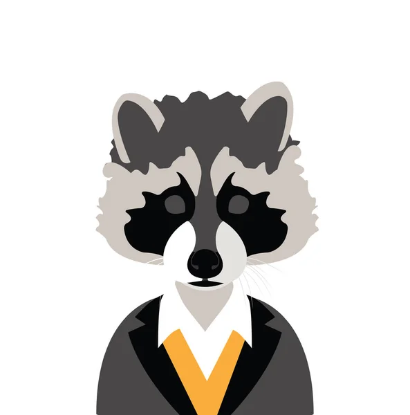 Cute racoon flat icon — Stock Vector