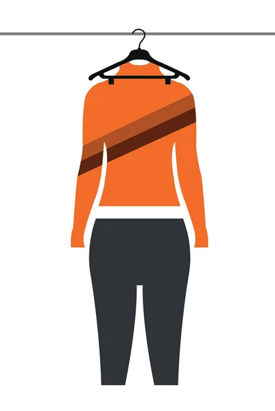 Ropa deportiva en percha — Vector de stock