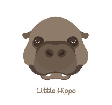 Küçük su aygırı başının üstüne beyaz