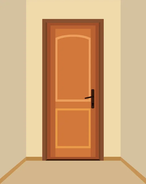 Puerta de madera Elemento de casa — Vector de stock