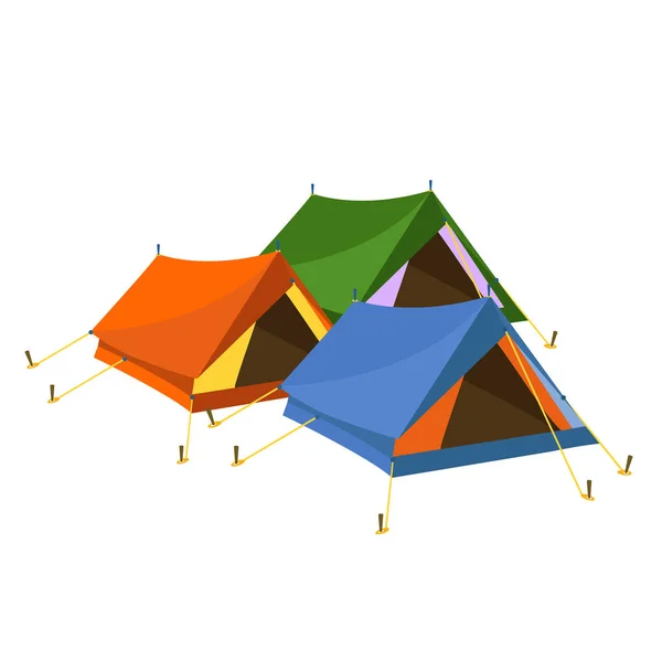 Zelte auf weißem Hintergrund — Stockvektor