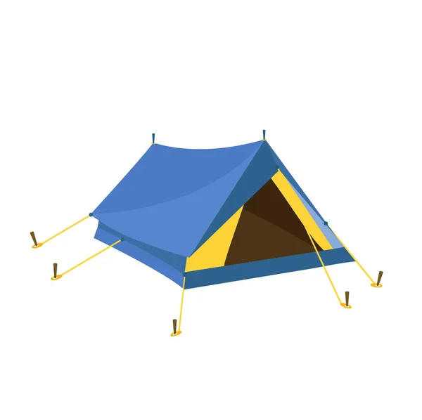 Голубая палатка на белом — стоковый вектор