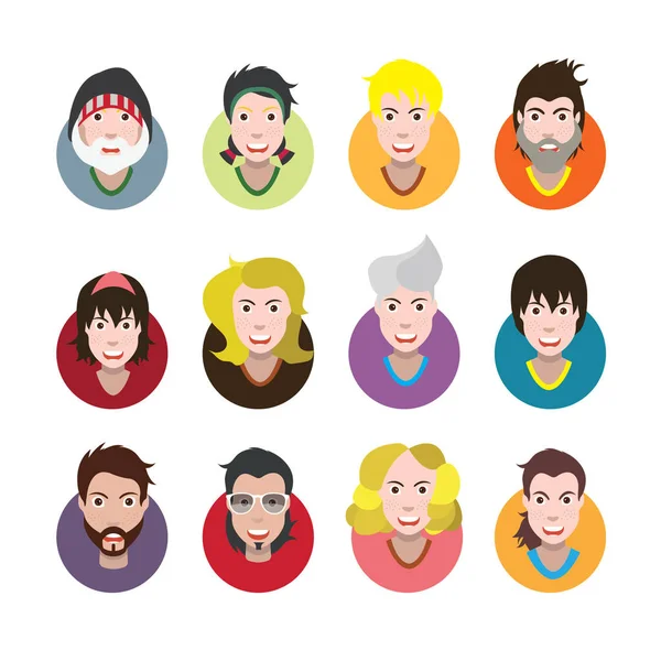 Set van menselijke avatars — Stockvector