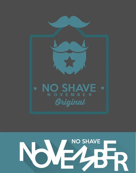 Nenhum cartaz de novembro de barba —  Vetores de Stock