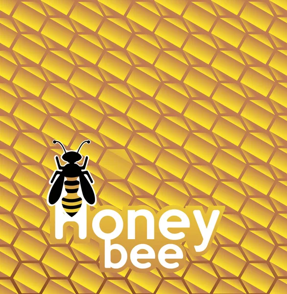 Pszczoła na żółtym tle — Wektor stockowy