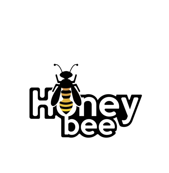 Bee logo on white — Stock Vector