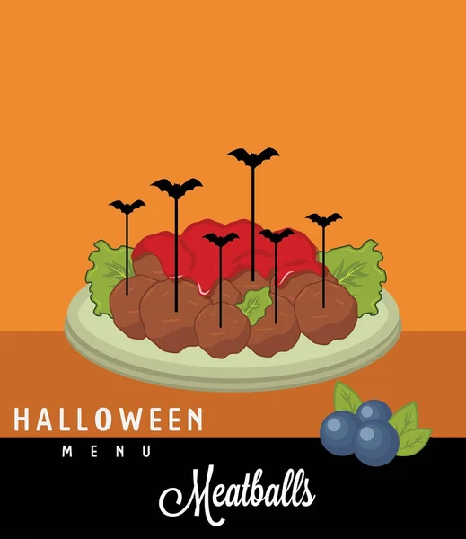 Meatballs Halloween Menu — Stock Vector