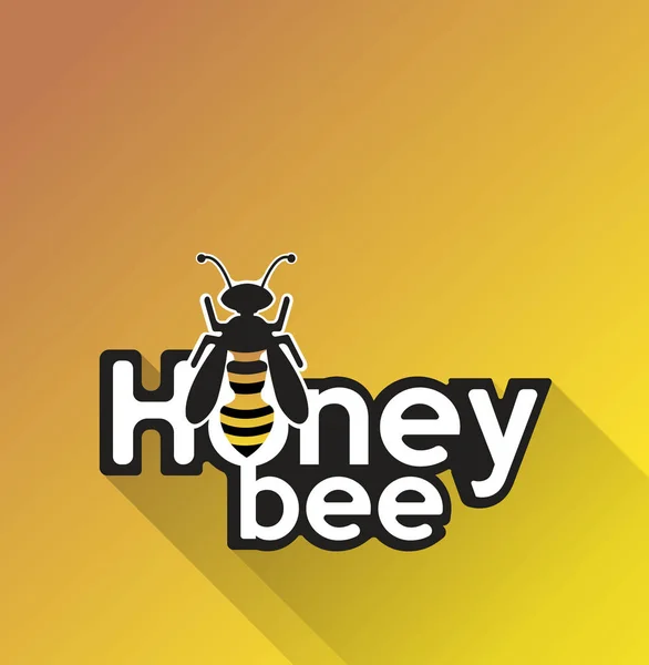Pszczoła na żółtym tle — Wektor stockowy