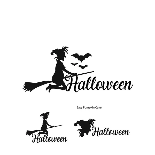 Logo de Halloween en blanco — Vector de stock
