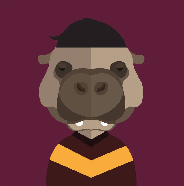 Avatar hipopótamo bonito —  Vetores de Stock