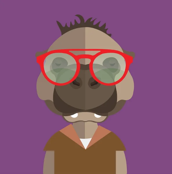Schattig hippo avatar — Stockvector
