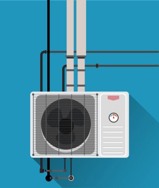 Air condition system with tubes clipart