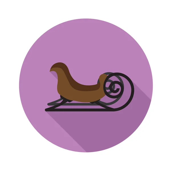 紫色圆圈上的雪雪橇 — 图库矢量图片