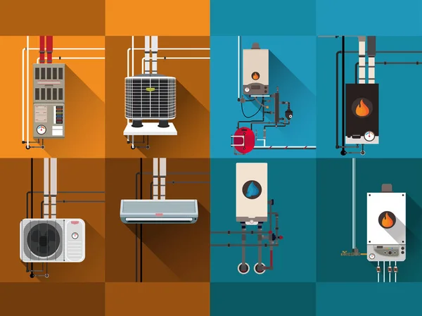 Sistemas de refrigeración y calefacción — Vector de stock