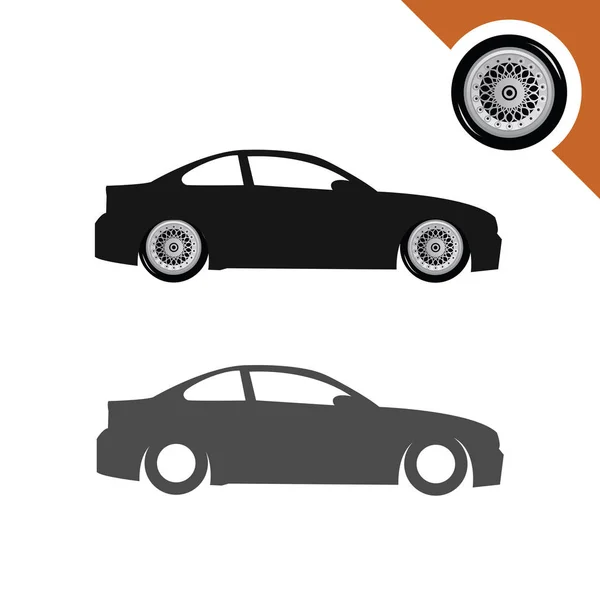 Auto's met wielen en banden — Stockvector